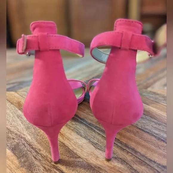 Ann Taylor Sandals sz 6 hot pink suede - Picture 4 of 5